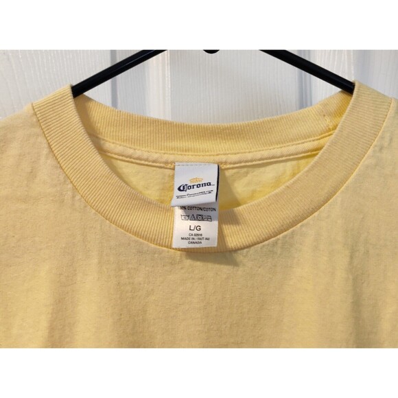 Corona Extra Beach Scene Tee Shirt Yellow, Size Large, Made In Canada. - Picture 7 of 8
